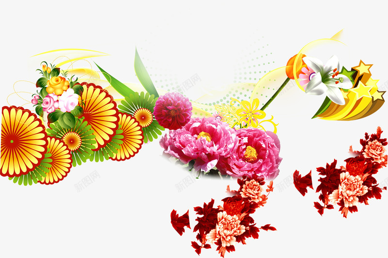 彩色手绘花朵植物装饰贺卡png免抠素材_新图网 https://ixintu.com 彩色 植物 花朵 装饰 贺卡
