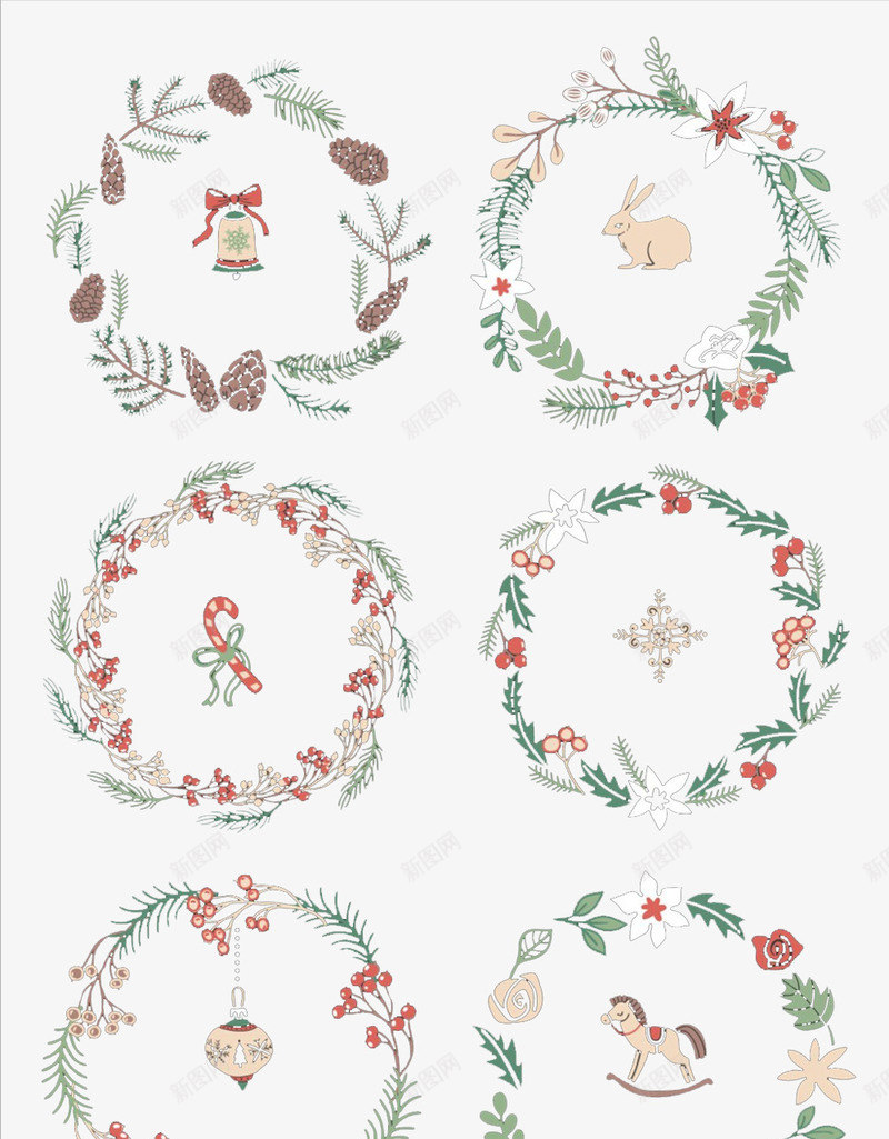 圣诞花环里的礼物png免抠素材_新图网 https://ixintu.com 圣诞 圣诞元素 圣诞节 手绘 植物 绿叶 花环