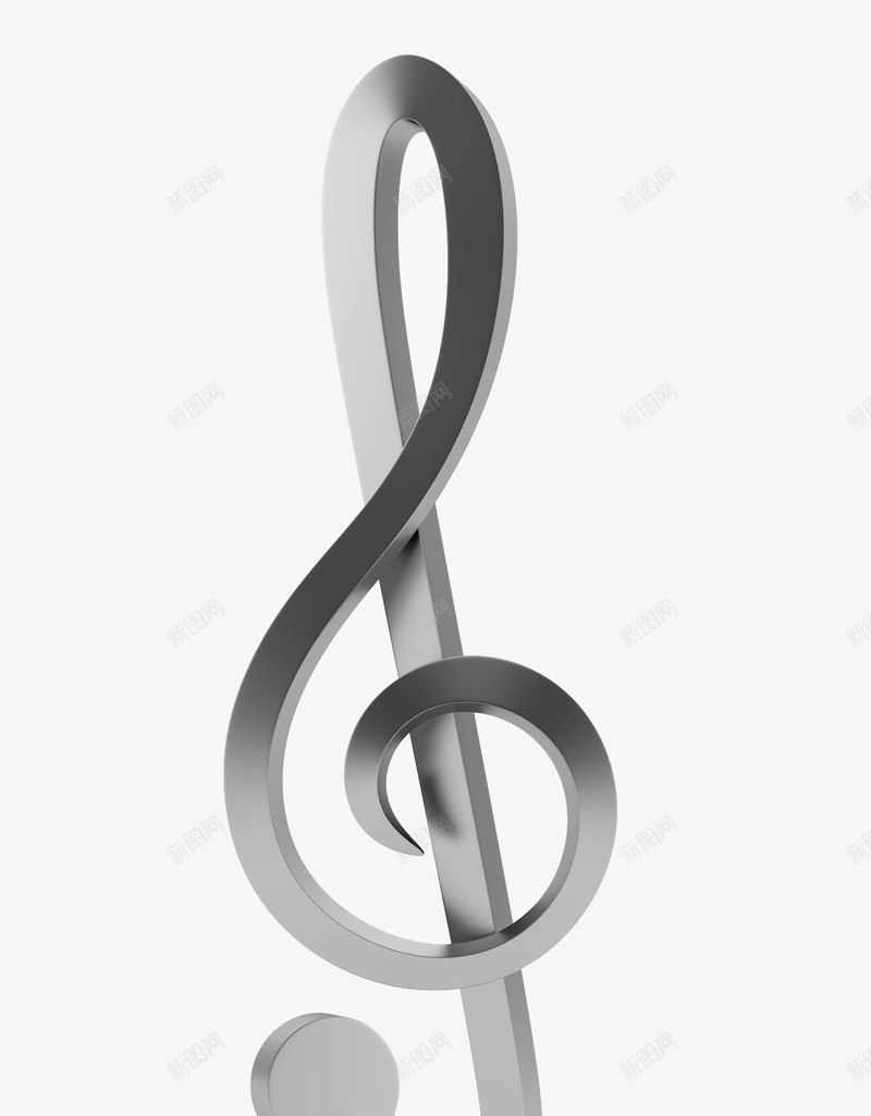 银白色立体音符插画图标png_新图网 https://ixintu.com 3D音符 古典艺术 旋律 标识 金属 金属音符 银白色立体音符插画