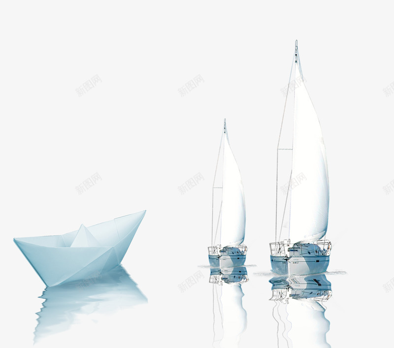 纸船帆船png免抠素材_新图网 https://ixintu.com 帆船 白色 纸船 设计
