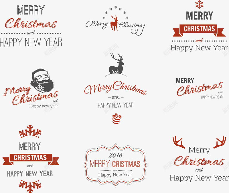 圣诞节贺卡标志logopng免抠素材_新图网 https://ixintu.com 唯美 圣诞节 贺卡元素