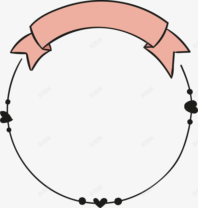 圆环标签png免抠素材_新图网 https://ixintu.com 卡通 可爱边框 圆环 手绘 标签 边框