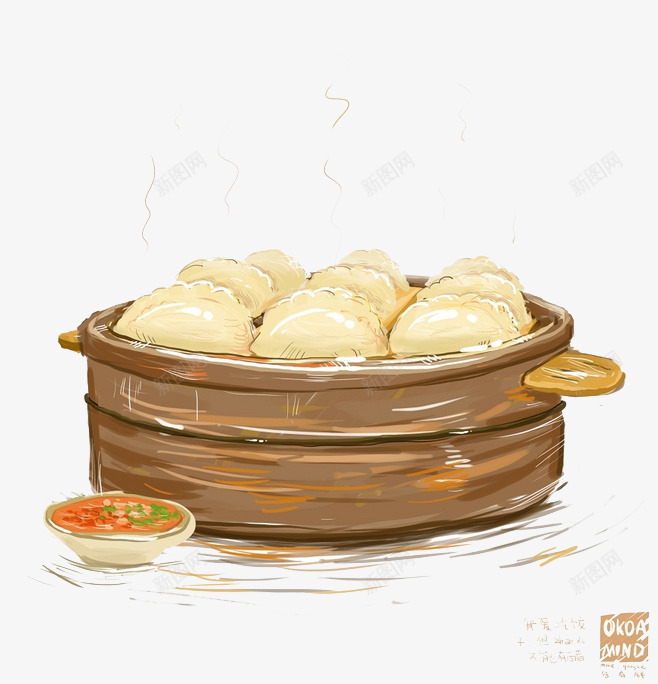 小笼包png免抠素材_新图网 https://ixintu.com 中国风 包子 卡通 小笼包 小笼包插画 手绘 笼屉 美食 食物