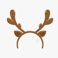 棕色圣诞鹿角装饰头饰素材