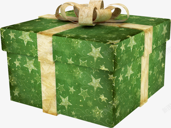 圣诞节绿色礼盒png免抠素材_新图网 https://ixintu.com 五角星 圣诞节 礼盒 绿色