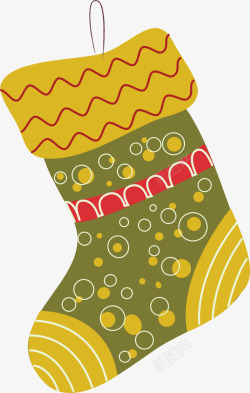 黄色圣诞袜素材