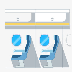 飞机窗户卡通飞机机舱座椅高清图片