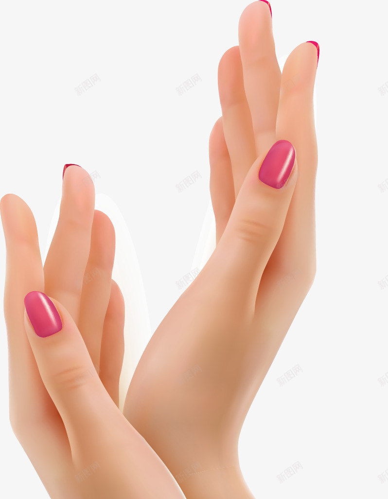 涂了指甲油的漂亮的女性双手矢量图ai免抠素材_新图网 https://ixintu.com 双手 女性 指甲油 矢量图