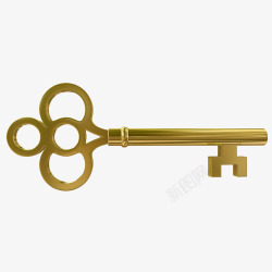 金色钥匙花纹钥匙素材