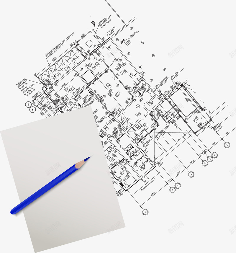 纸png免抠素材_新图网 https://ixintu.com 免费矢量下载 图纸设计 纸张 铅笔