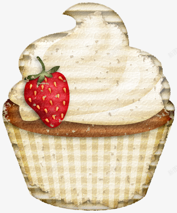 草莓纸杯蛋糕png免抠素材_新图网 https://ixintu.com 奶油 手 纸杯蛋糕 草莓