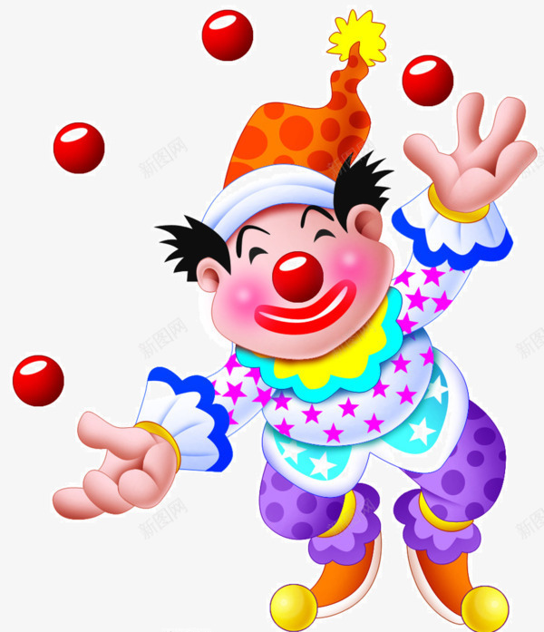 开心搞怪的小丑png免抠素材_新图网 https://ixintu.com joker 圆球 小丑帽 搞怪花衣服 节日PNG