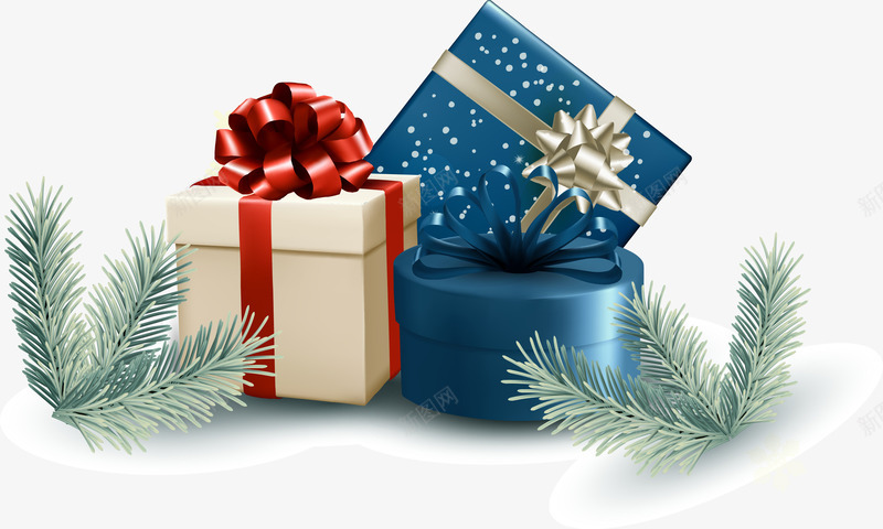 圣诞节元素礼物礼盒树枝png免抠素材_新图网 https://ixintu.com 元素 圣诞节 树枝 礼物 礼盒