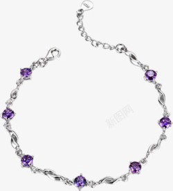 纯天然水晶手链紫色水晶礼物手链高清图片