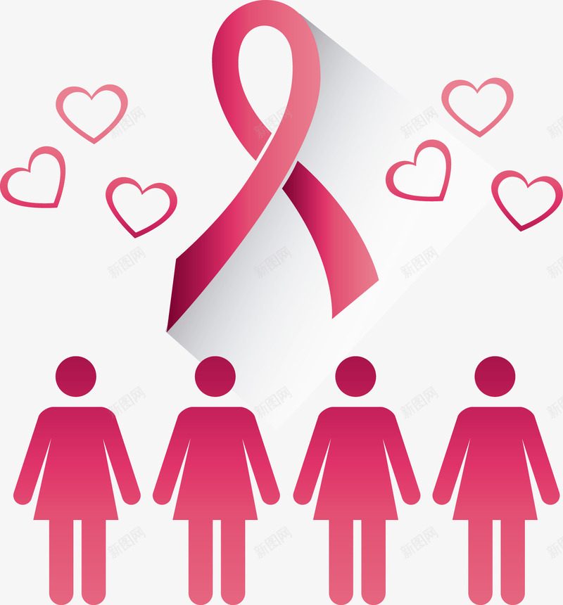 红色丝带抗乳腺癌logo图标png_新图网 https://ixintu.com 抗乳腺癌 标志 红色丝带 装饰