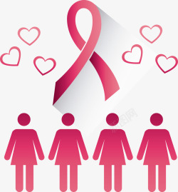 抗乳腺癌红色丝带抗乳腺癌logo图标高清图片