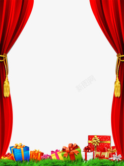 红色的窗帘窗帘礼品喜庆背景高清图片