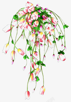 郁金香花朵垂挂的郁金香插花高清图片