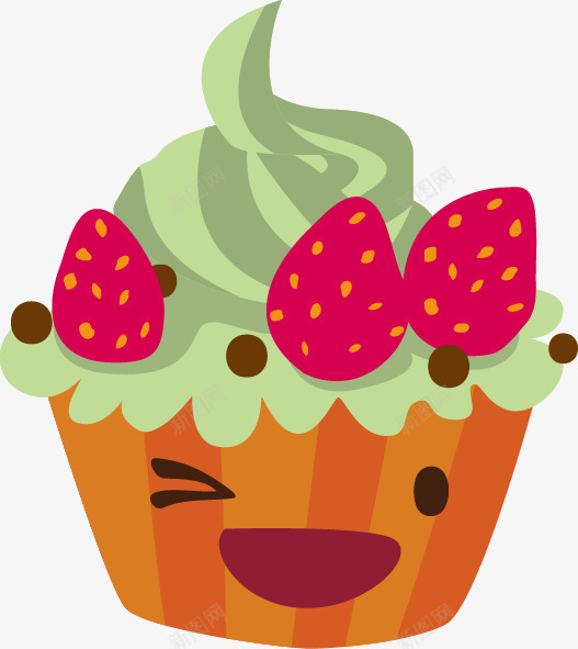 卡通草莓冰淇淋图案png免抠素材_新图网 https://ixintu.com 卡通 图案 草莓冰淇淋