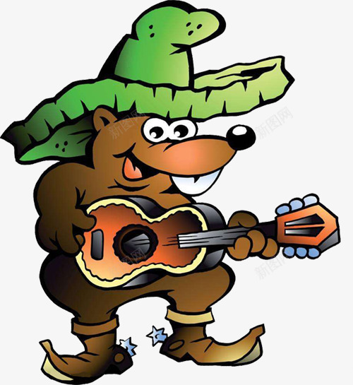 鼹鼠弹吉他psd免抠素材_新图网 https://ixintu.com 乡村音乐 动物世界 弹吉他 弹吉他的人 摇滚 西部战靴 鼹鼠