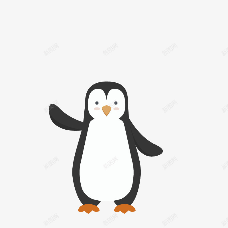 可爱招手企鹅png免抠素材_新图网 https://ixintu.com 动物 卡通矢量可爱招手动物 圣诞卡通动物