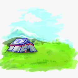 蒙古包帐篷绿色大草原高清图片