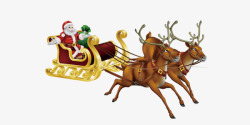 小鹿拉车圣诞节元素高清图片