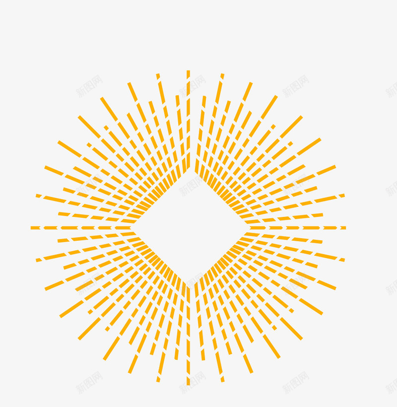 金色发光菱形图标png_新图网 https://ixintu.com 光线 发光 发射线 图标 射线 底纹 放射 菱形 装饰 金色