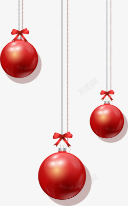 喜庆吊球圣诞节红色吊球矢量图高清图片