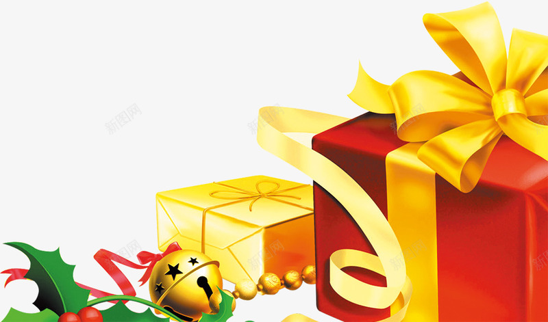 圣诞元旦双节礼盒png免抠素材_新图网 https://ixintu.com 元旦 圣诞 礼盒