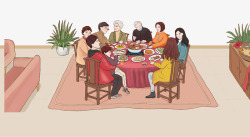 我的节日我做主中国风新年家庭聚餐年夜饭高清图片