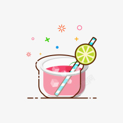卡通夏季冰爽饮料装饰素材