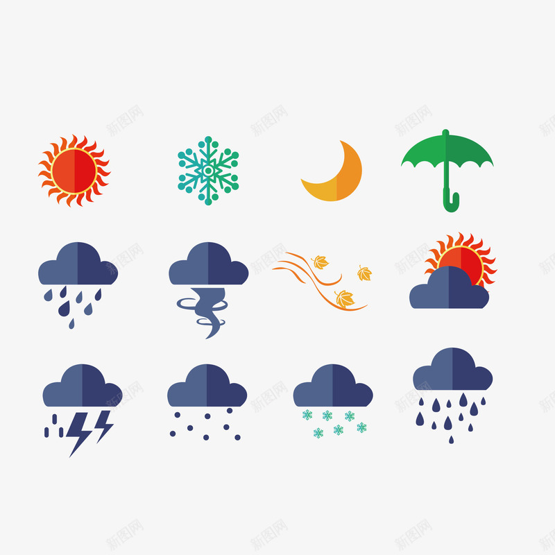 com 云彩 冰雹 大雨 大雪 天气 天气图标 天气预报 太阳 毛毛雨 温度