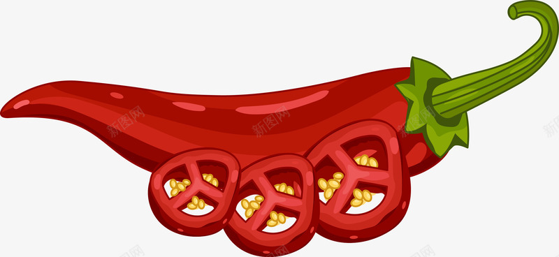红色辣椒矢量图ai免抠素材_新图网 https://ixintu.com 红色辣椒 蔬菜 矢量图