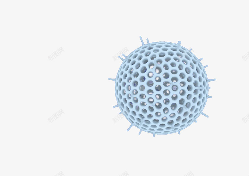 网状病毒png免抠素材_新图网 https://ixintu.com 实验 生物 生物科研 病毒 研究 科技 网状 蓝色 触须