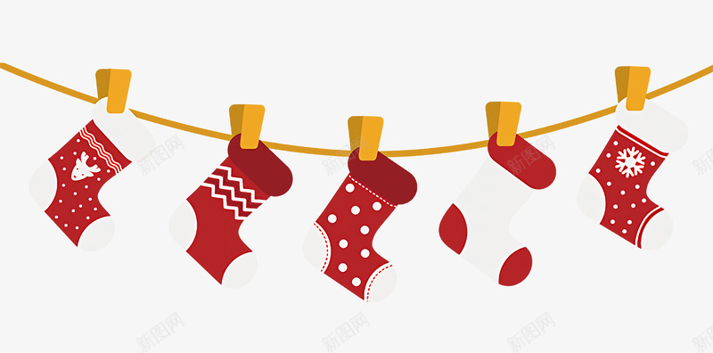 卡通圣诞节装饰元素png免抠素材_新图网 https://ixintu.com 卡通 圣诞挂饰 圣诞节 圣诞袜 欢度圣诞 红色袜子
