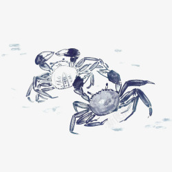螃蟹海报中国风水墨画蟹高清图片