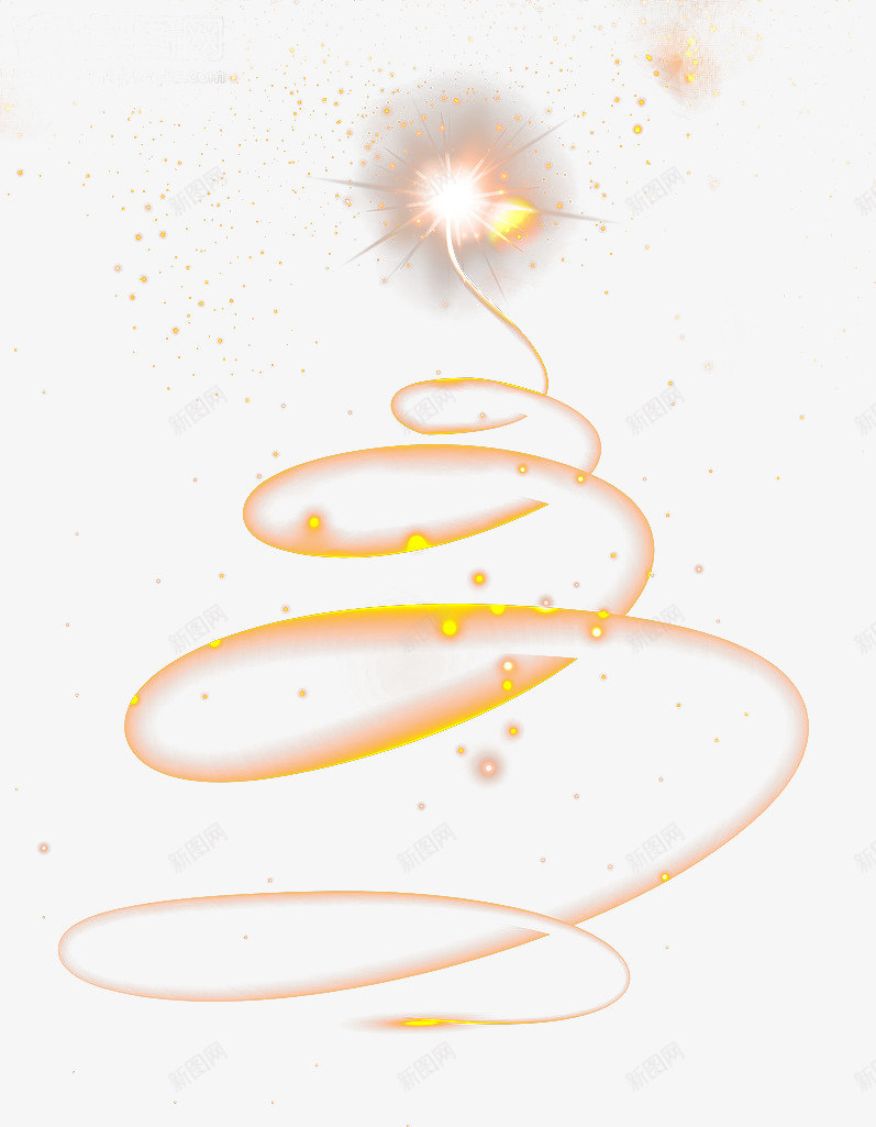 金色圣诞树发光曲线png免抠素材_新图网 https://ixintu.com 发光 圣诞树 圣诞树线条 星星 曲线 环绕 环绕线条 线条 金色