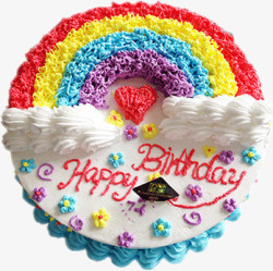 色蛋糕生日标签生日蛋糕高清图片