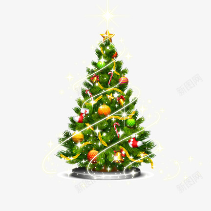 闪光圣诞树png免抠素材_新图网 https://ixintu.com 双旦 圣诞树 圣诞节 闪光