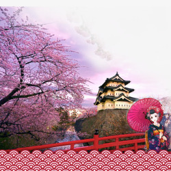 日本樱花节旅游宣传画素材