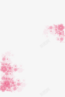 感恩节花纹粉红花朵背景装饰效果高清图片