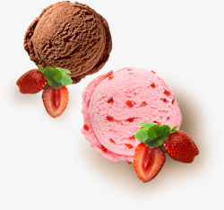 创意合成草莓冰激凌素材