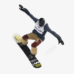 坐滑雪橇单板滑雪冷色系滑雪运动冬奥会项高清图片