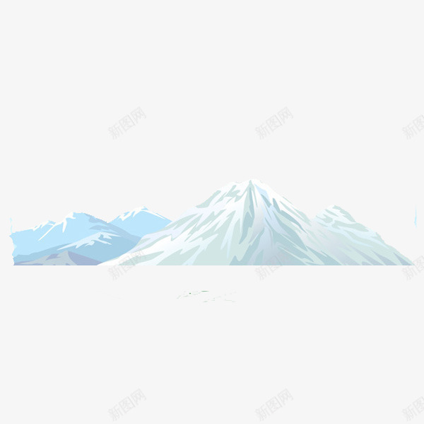 手绘的雪山png免抠素材_新图网 https://ixintu.com png图形 山峰 蓝色 装饰 雪山