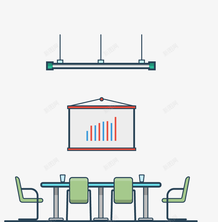 办公室装修png免抠素材_新图网 https://ixintu.com 室内装修 家具 家具摆设 家居摆设 家居摆设用品 家居用品 家庭用品 床柜 桌椅 生活家居 矢量素材