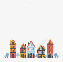 飘雪小镇飘雪的圣诞节小镇高清图片