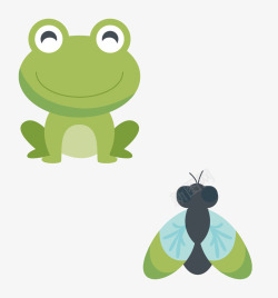 微笑绿色青蛙动物矢量图高清图片