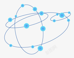 科幻插图蓝色几何化学科技元素高清图片
