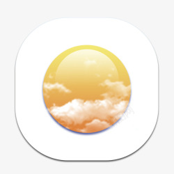 界面icon黄色底白云凸点立体化ICO图标高清图片